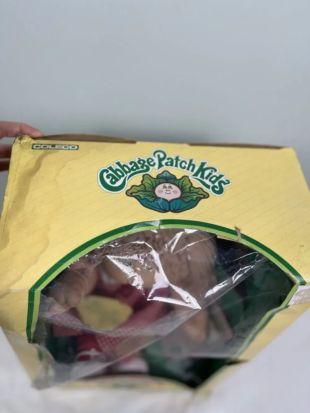 VTG 1985‎ Cabbage Patch Kids Karbel Lori Green Eyes NRFB Birth Cert Box Damage